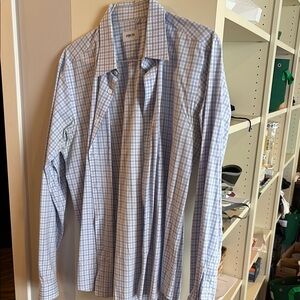 Hyden Yoo XL Blue and White Checkered Dress Shirt